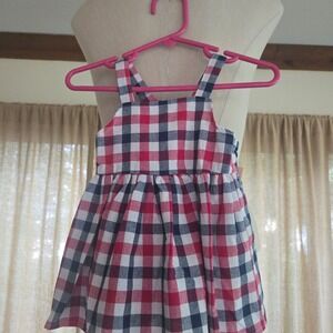 MADISON LAYNE - Girls - Red White Blue Plaid Gingham dress - Size 6-9 mon.